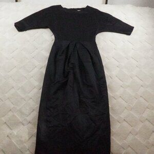 Samuji 1/2th Sleeve Midi Fit & Flare Dress ( 34) Black Elegant Formal